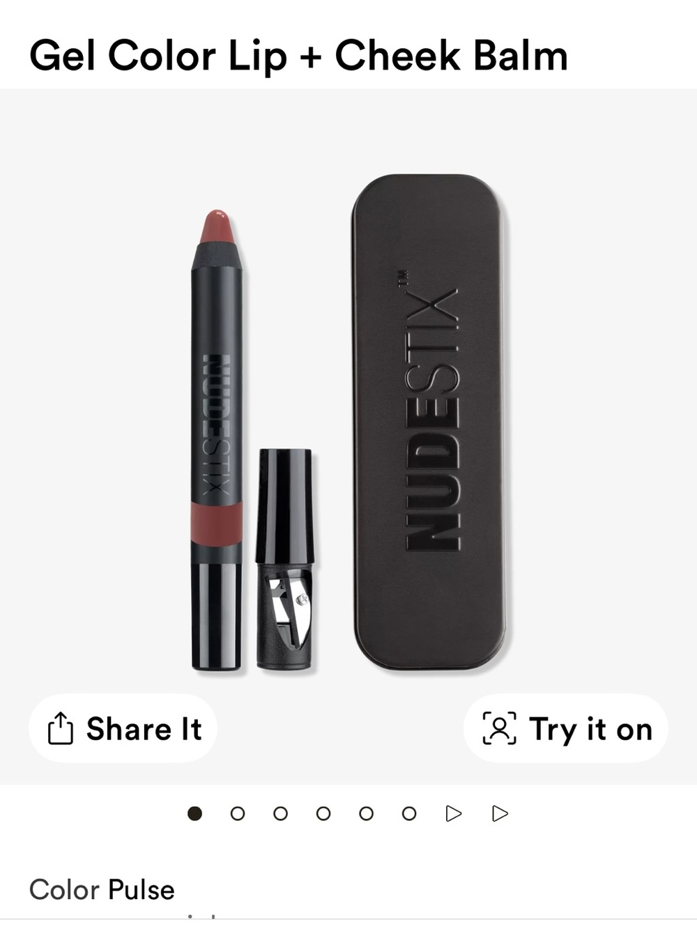 NUDESTIX Gel Color Lip + Cheek Balm - Pulse (Mauve Pink) NWT